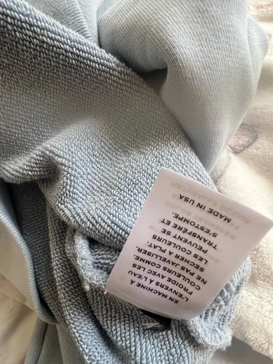 New SLVRLAKE Light Blue Cropped Crewneck Sweatshirt  Size Small Cotton - Picture 9 of 14